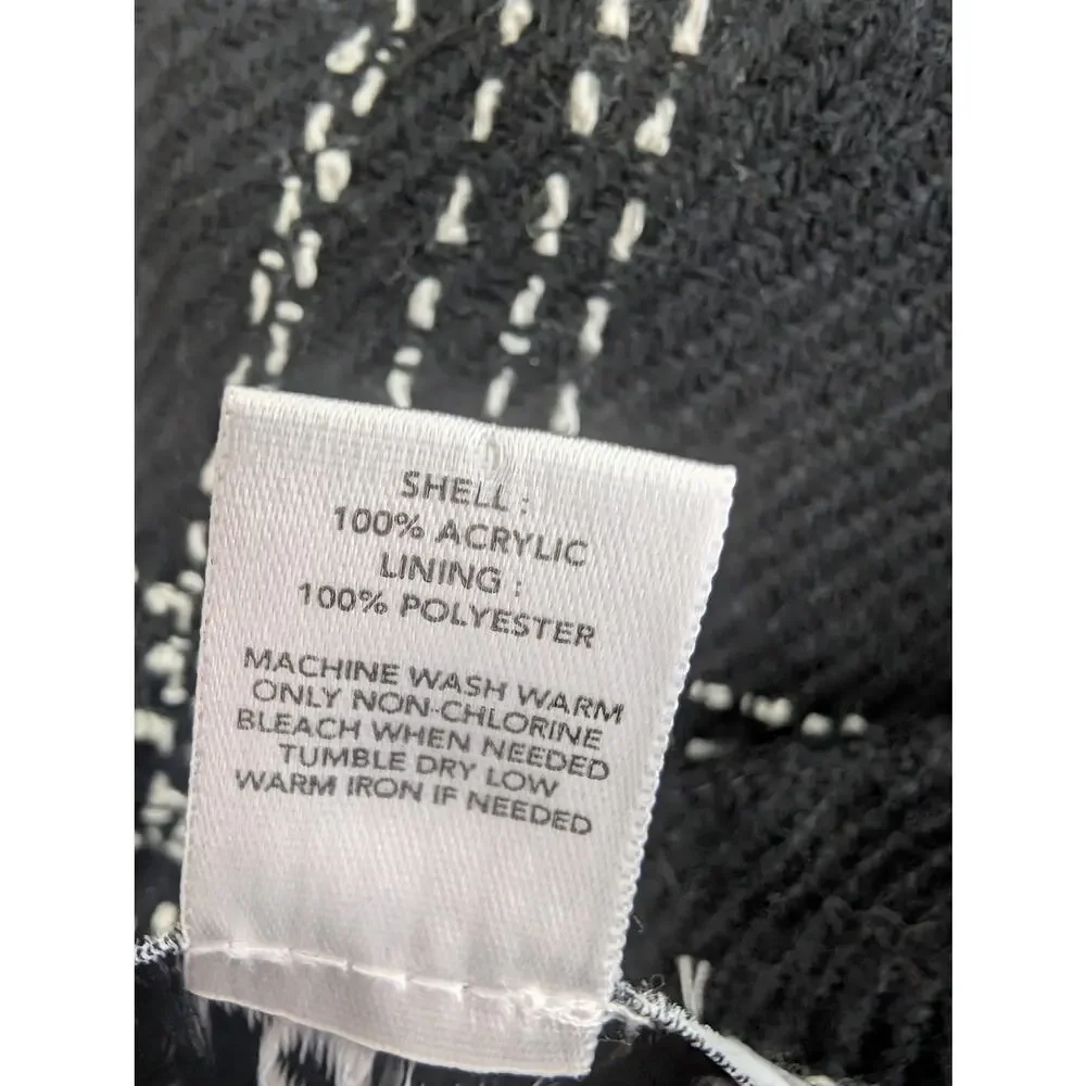ANN TAYLOR LOFT! RICH BLACK & WHITE PLAID, WIDE WAISTBAND PENCIL STYLE SKIRT! 6 - Picture 3 of 10